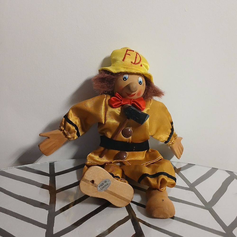 Fire Department FD Marrionette Clown Puppet With Axe